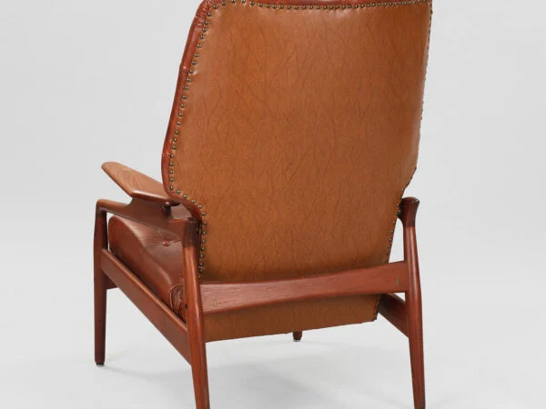 John Boné lænestol i teak og læder, 1960’erne