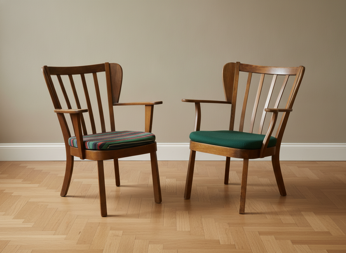 Canada lænestole i lakeret bøg, Fritz Hansen, 1940’erne