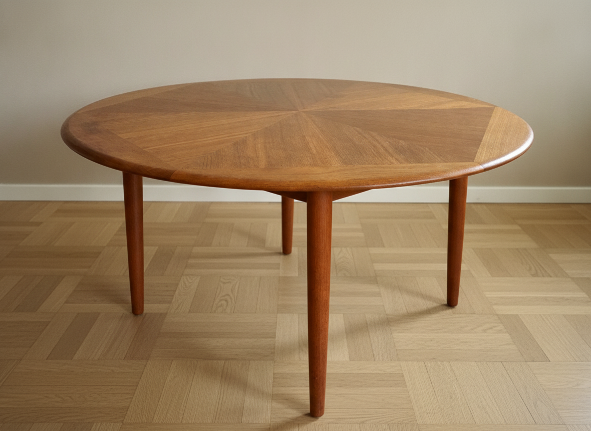 Rundt sofabord i teak, Bramin