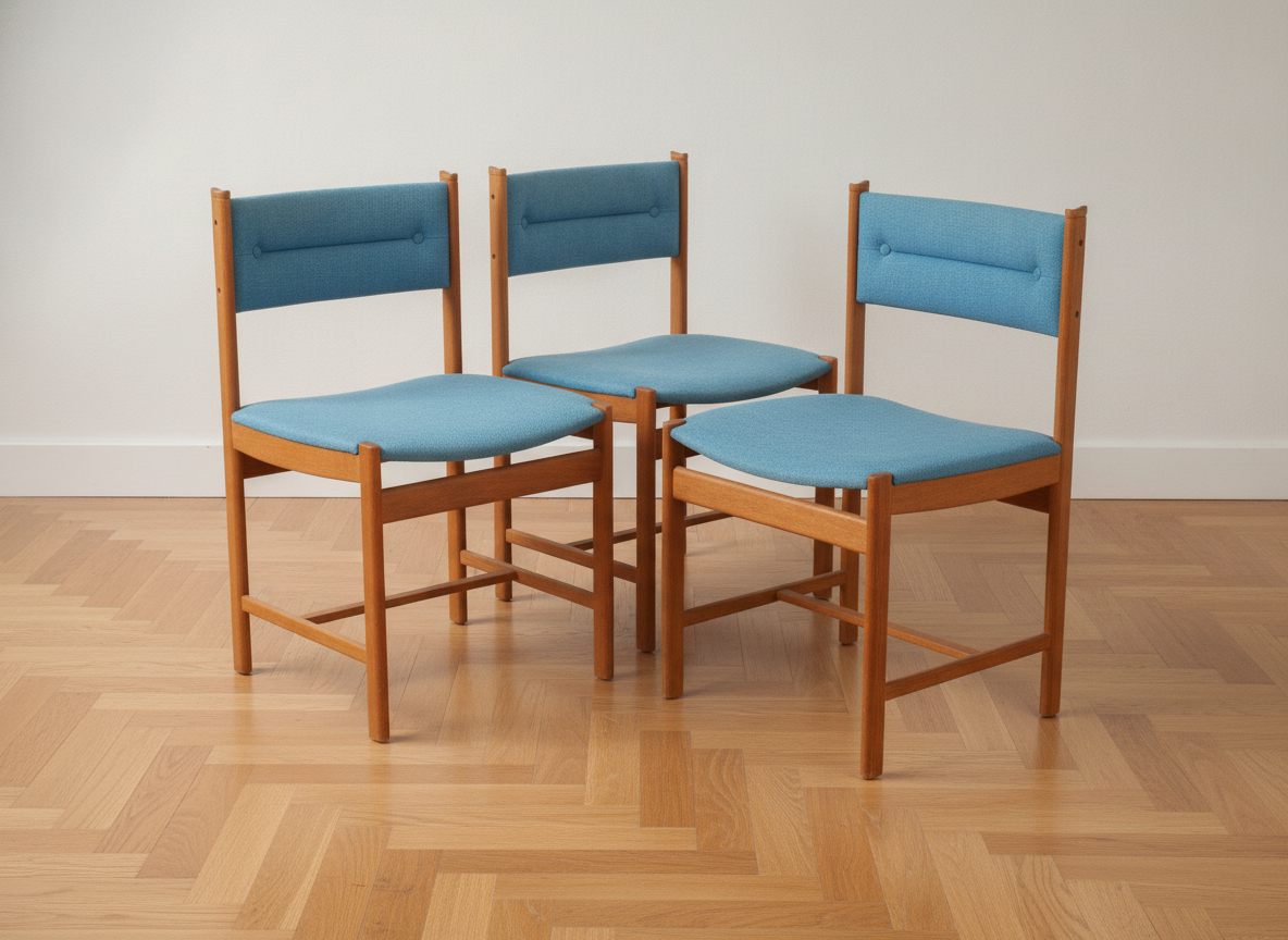 Sæt af fire teakstole, 1960’erne — billede 10