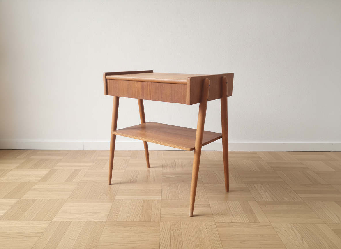 Sengebord i teak fra 1950/60’erne af Carlström & Co