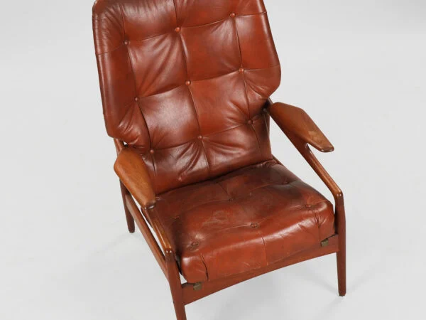 John Boné John Boné lænestol i teak og læder, 1960’erne — billede 7