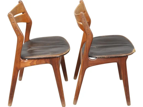 Erik Buch stole, model 310 – teak med sort læder