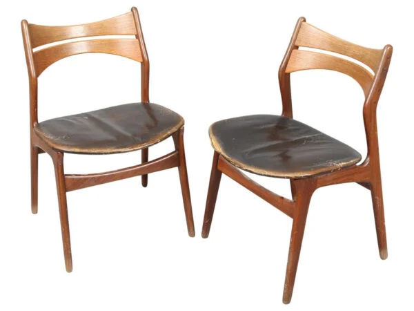 Erik Buch stole, model 310 – teak med sort læder