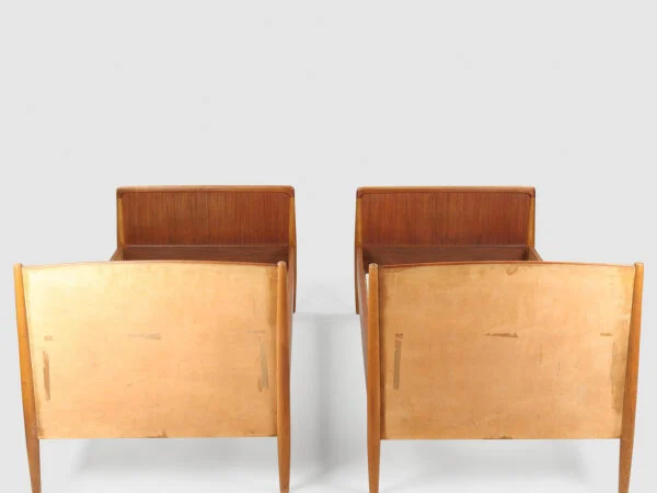 Et par senge i eg, teak og stråflet, ca. 1960’erne — billede 6