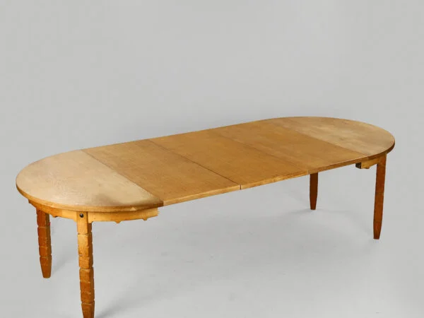 Cirkulært spisebord i eg med tre tillægsplader, Danmark 1960/70’erne — billede 11