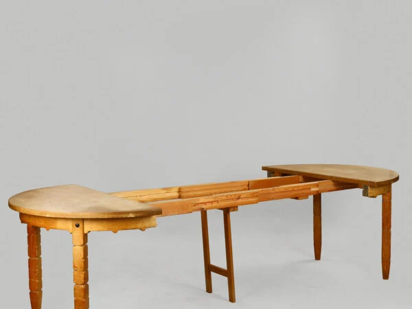 Cirkulært spisebord i eg med tre tillægsplader, Danmark 1960/70’erne — billede 8