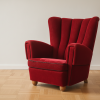 Overpolstret lænestol, bøg og velour, 1940-50