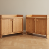 Pair of pine sideboards with doors, Scandinavian furniture manufacturer, 1970s, (2).