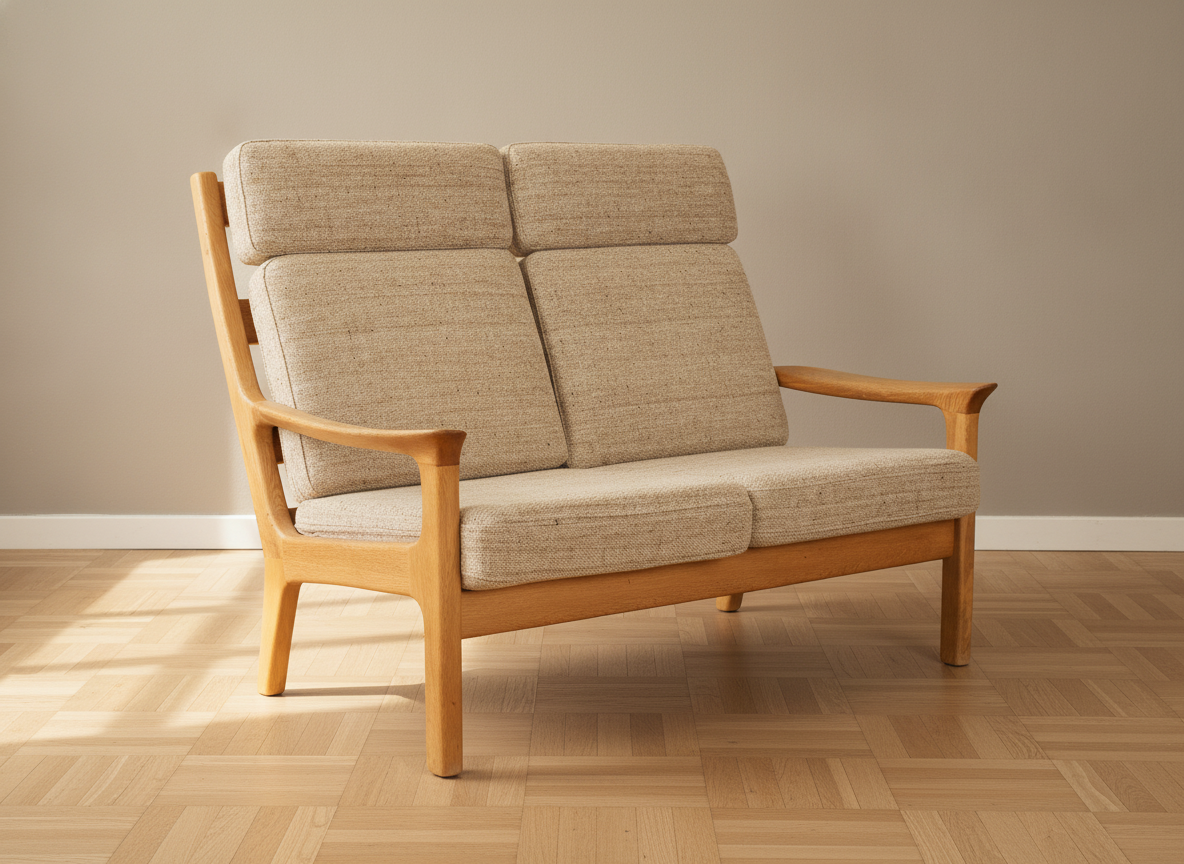 Topersoners sofa i massiv eg, Juul Kristensen, 1960/70’erne
