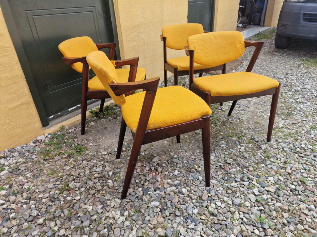 Kai Kristiansen, model 42 Fire spisestole i massiv palisander, model 42 af Kai Kristiansen