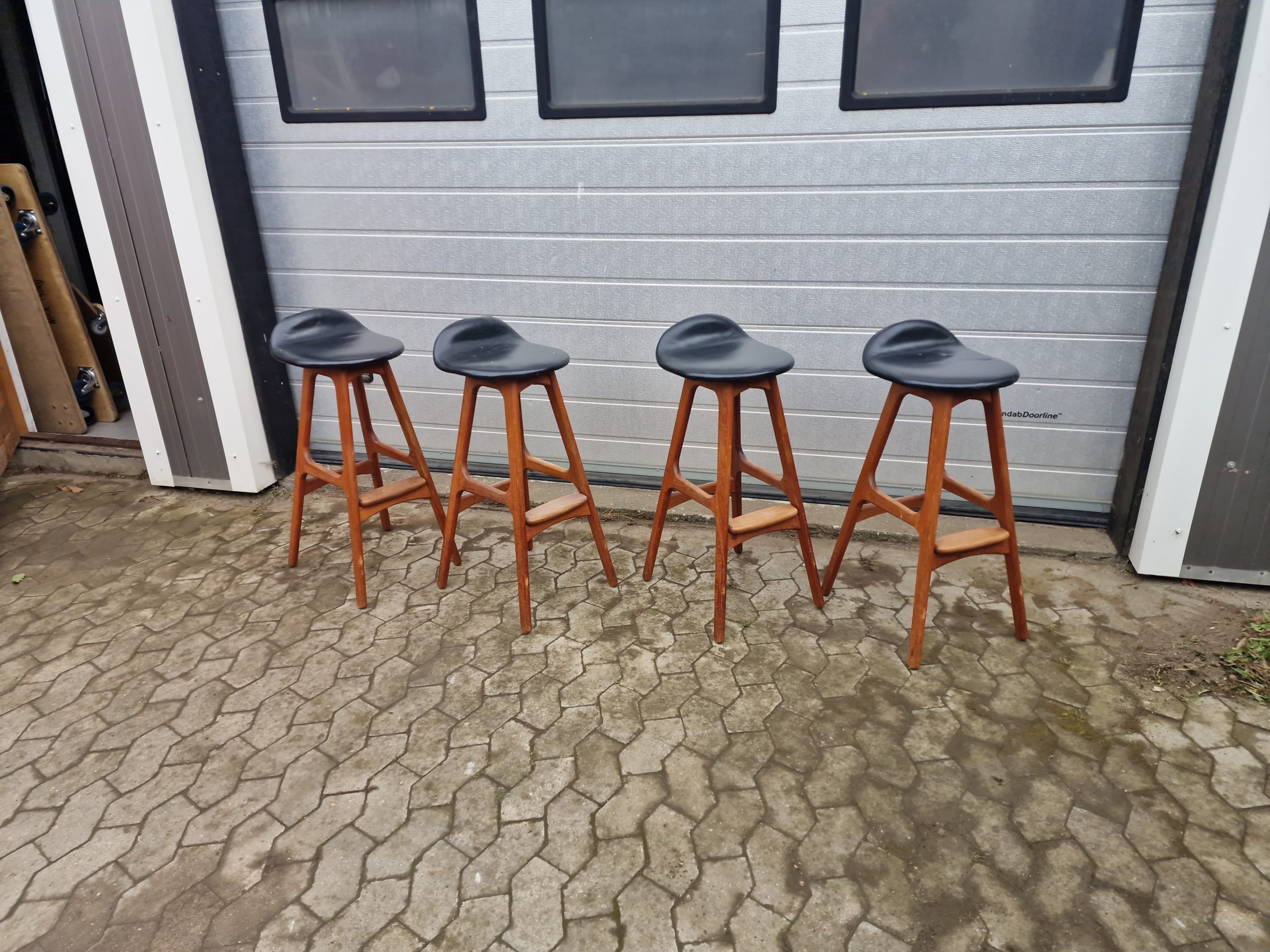 4 stk barstole i massiv teak af Erik Buch model OD61