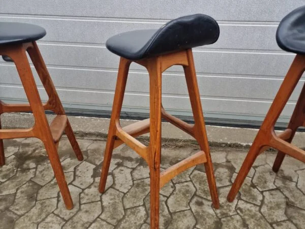 4 stk barstole i massiv teak af Erik Buch model OD61