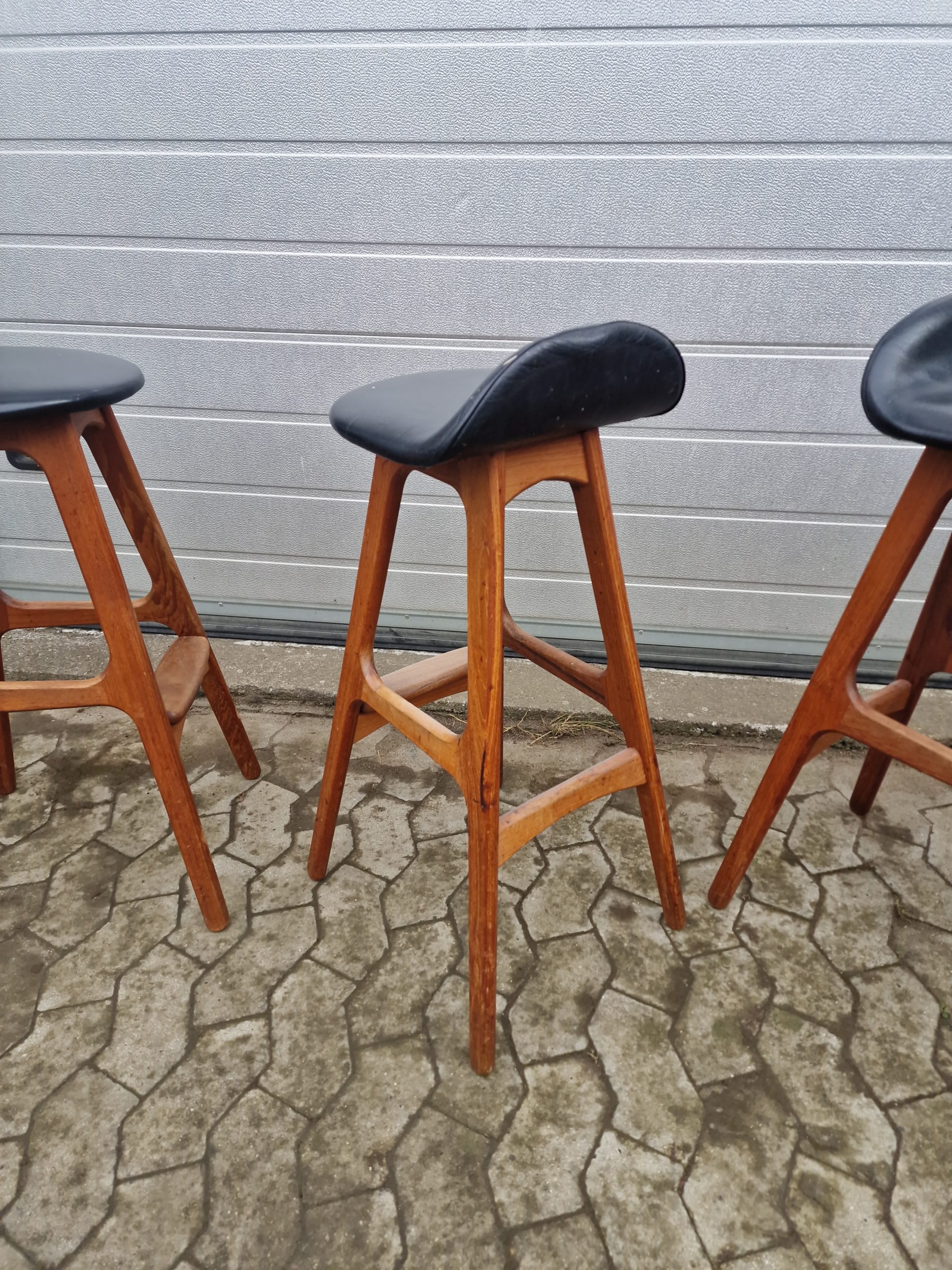 4 stk barstole i massiv teak af Erik Buch model OD61