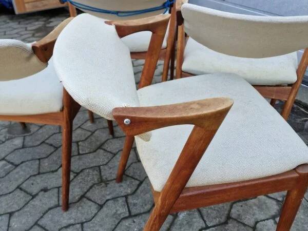 Kai Kristiansen model 42 6 stk spisestole, Kai Kristiansen model 42 i massiv teak til ompolstring og reparation — billede 2