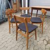 Mosbøl Fire spisestole med rygstykke af teak, Mosbøl