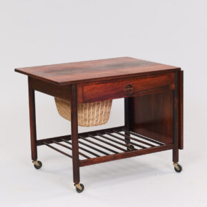 Fritstående sybord af palisander med klap, ML Møbler, No 60. 1950-60'erne, Danmark.