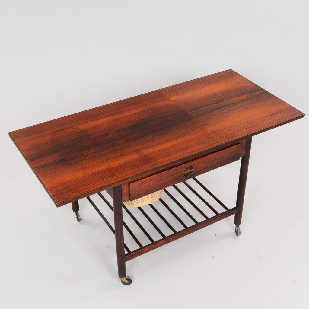ML møbler, no. 60 Fritstående sybord af palisander med klap, ML Møbler, No 60. 1950-60’erne, Danmark. — billede 4