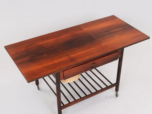 Fritstående sybord af palisander med klap, ML Møbler, No 60. 1950-60’erne, Danmark.
