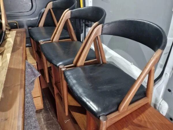 Seks spisestole i massiv teak, Kai K model 31