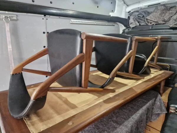 Seks spisestole i massiv teak, Kai K model 31