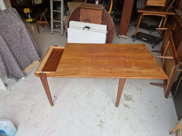 Spisebord i teak med tillægsplade — billede 4