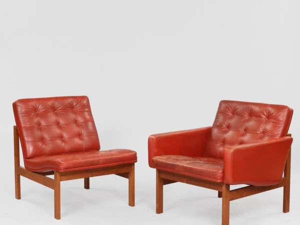 Ole Gjerløv-Knudsen & Torben Lind, France & Søn OLE GJERLØV-KNUDSEN & TORBEN LIND. ‘Moduline’. Sæt loungemøbler af teak og læder, France & Søn, Danmark. (5). — billede 12