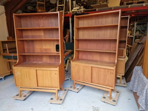 4 stk Bornholmerreoler i teak, Johannes Sorth for Nexø Møbelfabrik, 1960’erne