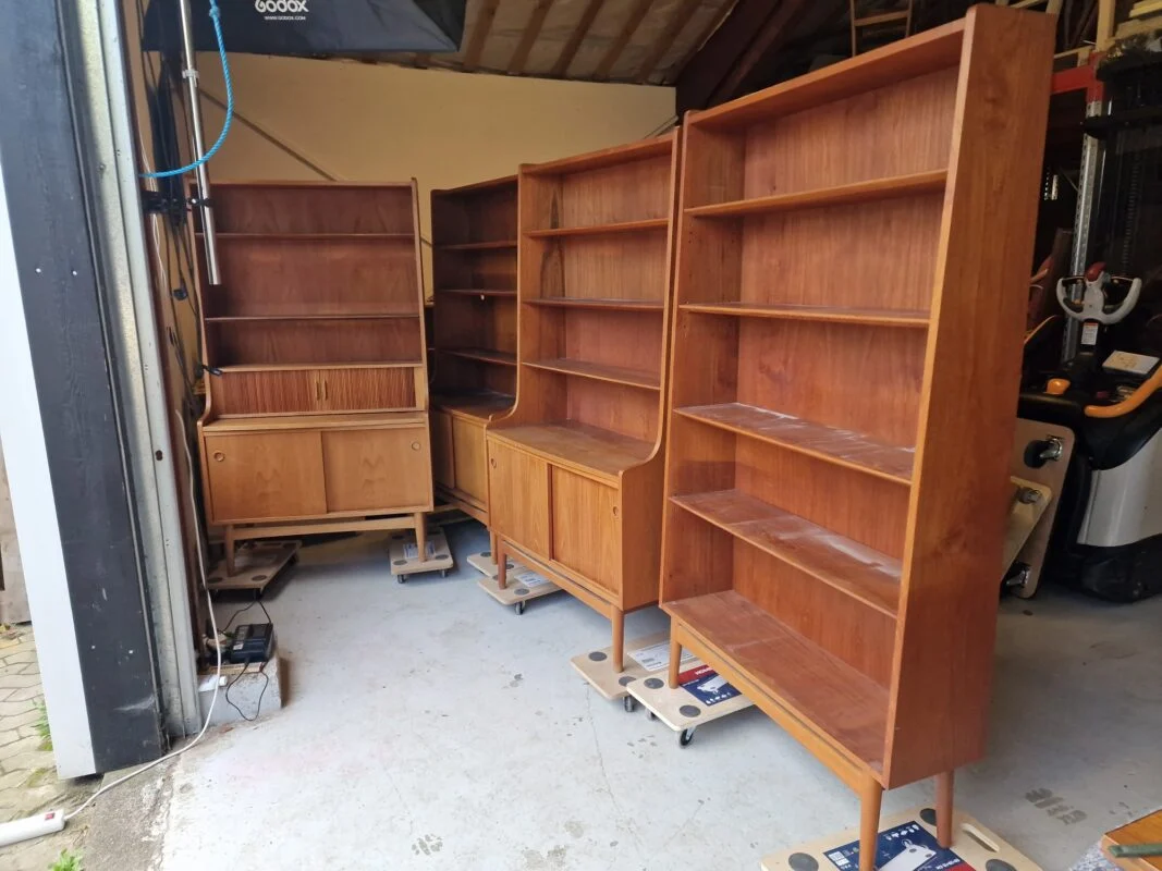 Johannes Sorth, Nexø Møbelfabrik 4 stk Bornholmerreoler i teak, Johannes Sorth for Nexø Møbelfabrik, 1960’erne