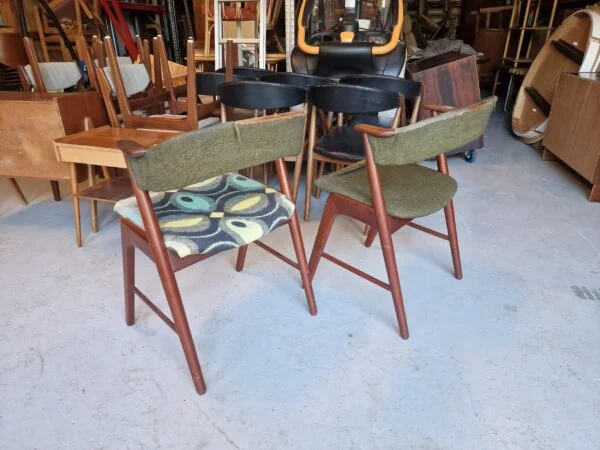 2 stk spisestole i teak, Kai Kristiansen model 32