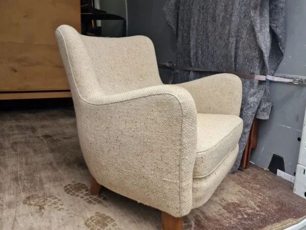Fritz Hansen Lavrygget lænestol, tilskrevet Fritz Hansen — billede 6