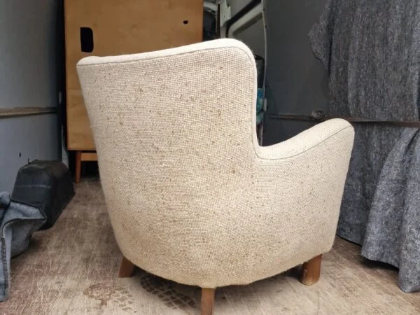 Fritz Hansen Lavrygget lænestol, tilskrevet Fritz Hansen — billede 3