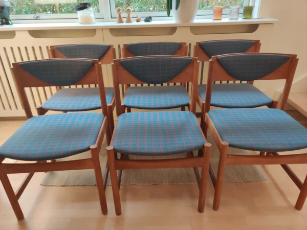 Spisebordsstole i massiv egetræ, 6 stk.